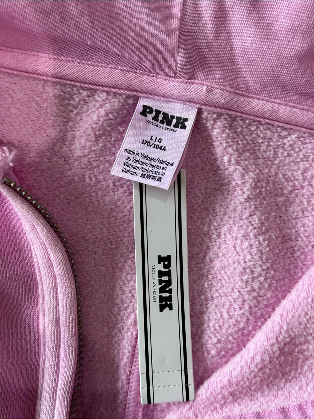 PINK Victoria's Secret Pink Half-Zip Hoodie Pullover Oversized - Picture 11 of 12